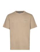 Overdyed Logo Loose Tee Tops T-Kortærmet Skjorte Beige Superdry