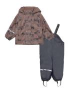 Rainwear Set -Aop, W.fleece Outerwear Rainwear Rainwear Sets Multi/pat...