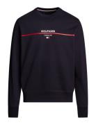 Hilfiger Stripe Terry Sweatshirt Tops Sweatshirts & Hoodies Sweatshirt...