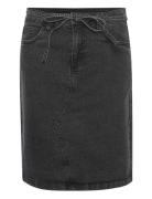 Kagloria Denim Skirt Knælang Nederdel Grey Kaffe