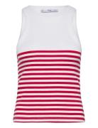 Stripe-Print Top Tops T-shirts & Tops Sleeveless Red Mango