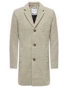 Onsjaylon Wool Coat Otw Noos Uldfrakke Frakke Beige ONLY & SONS