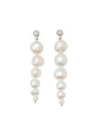 Drop Pearl Earrings Ørestickere Smykker Silver Blue Billie