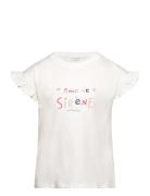 Embroidered Message T-Shirt Tops T-Kortærmet Skjorte White Mango