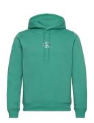 Monologo Hoodie Tops Sweatshirts & Hoodies Hoodies Green Calvin Klein ...