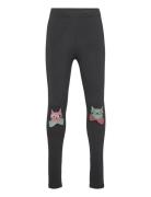 Leggings Kneepatch Cat Bottoms Leggings Black Lindex