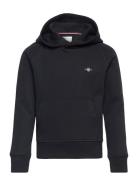 Shield Hoodie Tops Sweatshirts & Hoodies Hoodies Black GANT