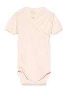 Baby Rib Jersey Body Crossover W. Ss Bodies Wrap Bodies Pink Copenhage...