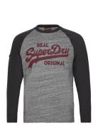 Athletic Vl Raglan L/S Top Tops T-Langærmet Skjorte Grey Superdry