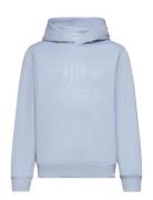 Tonal Shield Hoodie Tops Sweatshirts & Hoodies Hoodies Blue GANT