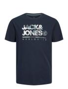 Jjluke Tee Ss Crew Neck Jnr Tops T-Kortærmet Skjorte Blue Jack & J S