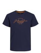 Jjferris Tee Ss Crew Neck Jnr Tops T-Kortærmet Skjorte Navy Jack & J S