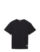 Over Printed T-Shirt Tops T-Kortærmet Skjorte Black Tom Tailor