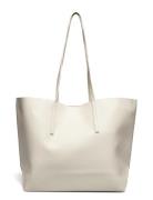 Pebbled Effect Shopper Bag Shopper Taske Cream Mango