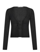 Knitted Cardigan With Ties Tops Knitwear Cardigans Black Mango