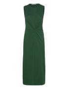 Midi-Dress With Draped Detail Knælang Kjole Green Mango