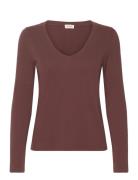 Gamipy Tops T-shirts & Tops Long-sleeved Brown American Vintage