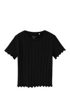 Nkfnoralina Ss Crop Top Noos Tops T-Kortærmet Skjorte Black Name It