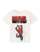 Nmmjaba Spiderman Ss Top Mar Tops T-Kortærmet Skjorte Cream Name It