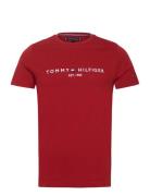 Tommy Logo Tee Tops T-Kortærmet Skjorte Red Tommy Hilfiger