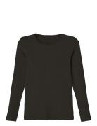 Nkfkab Ls Slim Top Noos Tops T-shirts Long-sleeved T-Skjorte Black Nam...