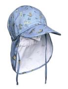 Cap W/Neck & Tie W/Print Solhat Blue Melton