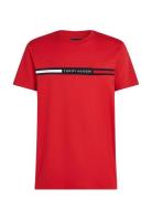 Hilfiger Chest Insert Tee Tops T-Kortærmet Skjorte Red Tommy Hilfiger