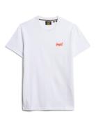 Essential Logo Emb Tee Tops T-Kortærmet Skjorte White Superdry