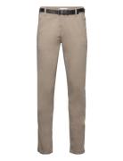 Classic Stretch Chino W. Belt Bottoms Trousers Chinos Beige Lindbergh