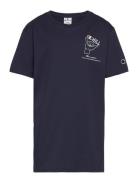 Crewneck T-Shirt Sport T-Kortærmet Skjorte Navy Champion