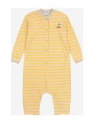 Baby Stripes Terry Overall Langærmet Body Yellow Bobo Choses