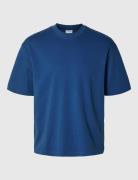 Slhlooseoscar Ss O-Neck Tee Noos Tops T-Kortærmet Skjorte Blue Selecte...