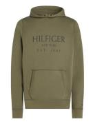 Big Hilfiger Hoody Tops Sweatshirts & Hoodies Hoodies Khaki Green Tomm...