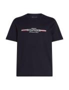 Hilfiger Chest Stripe Tee Tops T-Kortærmet Skjorte Navy Tommy Hilfiger