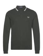 Ls Twin Tipped Fp Shirt Tops Polos Long-sleeved Khaki Green Fred Perry