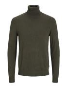 Jjeemil Knit Roll Neck Noos Tops Knitwear Turtlenecks Khaki Green Jack...