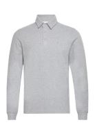 Sebastian Polo Sweat With Emb. Tops Polos Long-sleeved Grey Casual Fri...