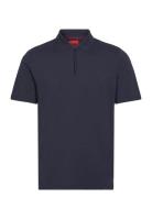 Dekok233 Designers Knitwear Short Sleeve Knitted Polos Navy HUGO