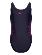 Girls Placement Muscleback Sport Swimsuits Navy Speedo