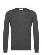 Bs Uranus Regular Fit Knitwear Tops Knitwear V-necks Grey Bruun & Sten...