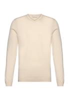 Bs Georg Regular Fit Knitwear Tops Knitwear V-necks Cream Bruun & Sten...