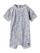 Swimsuit S/S Cas Swimwear Uv Clothing Uv Suits Blue Wheat