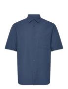 Cotton Linen Victor Shirt Ss Tops Shirts Linen Shirts Blue Mads Nørgaa...