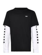 Long Check Twofer Tops T-shirts Long-sleeved T-Skjorte Black VANS