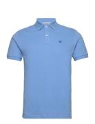 Slim Fit Logo Tops Polos Short-sleeved Blue Hackett London