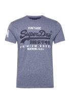 Vl Tee Tops T-Kortærmet Skjorte Blue Superdry