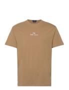 Classic Fit Logo Jersey T-Shirt Tops T-Kortærmet Skjorte Beige Polo Ra...