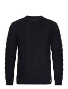 Jacob Cable Jumper Tops Knitwear Round Necks Navy Superdry