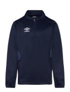 Liga Halfzip Jr Tops T-shirts Long-sleeved T-Skjorte Navy Umbro