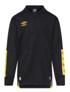 Ux Elite Half Zip Jr Tops T-shirts Long-sleeved T-Skjorte Black Umbro